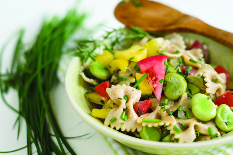 Whip up a quick pasta salad with ingredients fresh from the garden